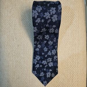 Michael Kors Blue Floral Tie‎ Silk Blend